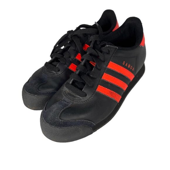 Adidas Mens Sz 4 Samoa Black and Orange Laceup Shoes...